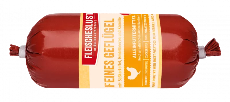 Feines Geflügel mit Karotten, Süßkartoffel und Kamille 200g